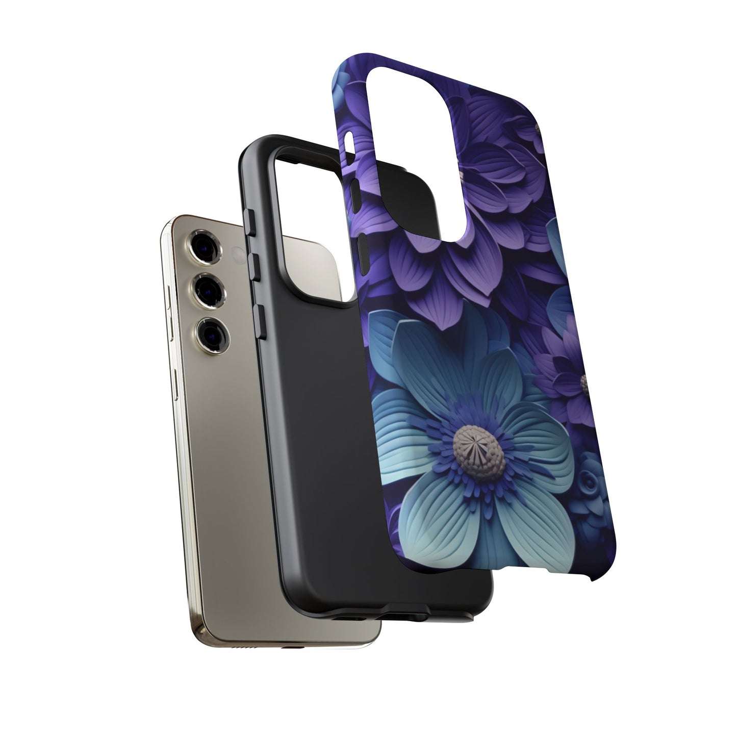 Royal Blue Floral Phone Case – Elegant & Luxurious Design