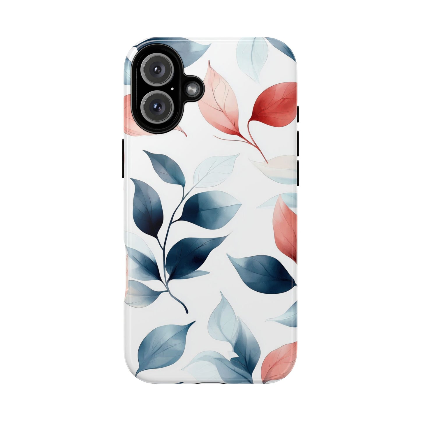 Blush & Blue Botanical Leaves Phone Case | Soft Nature-Inspired Design for iPhone, Pixel & Samsung