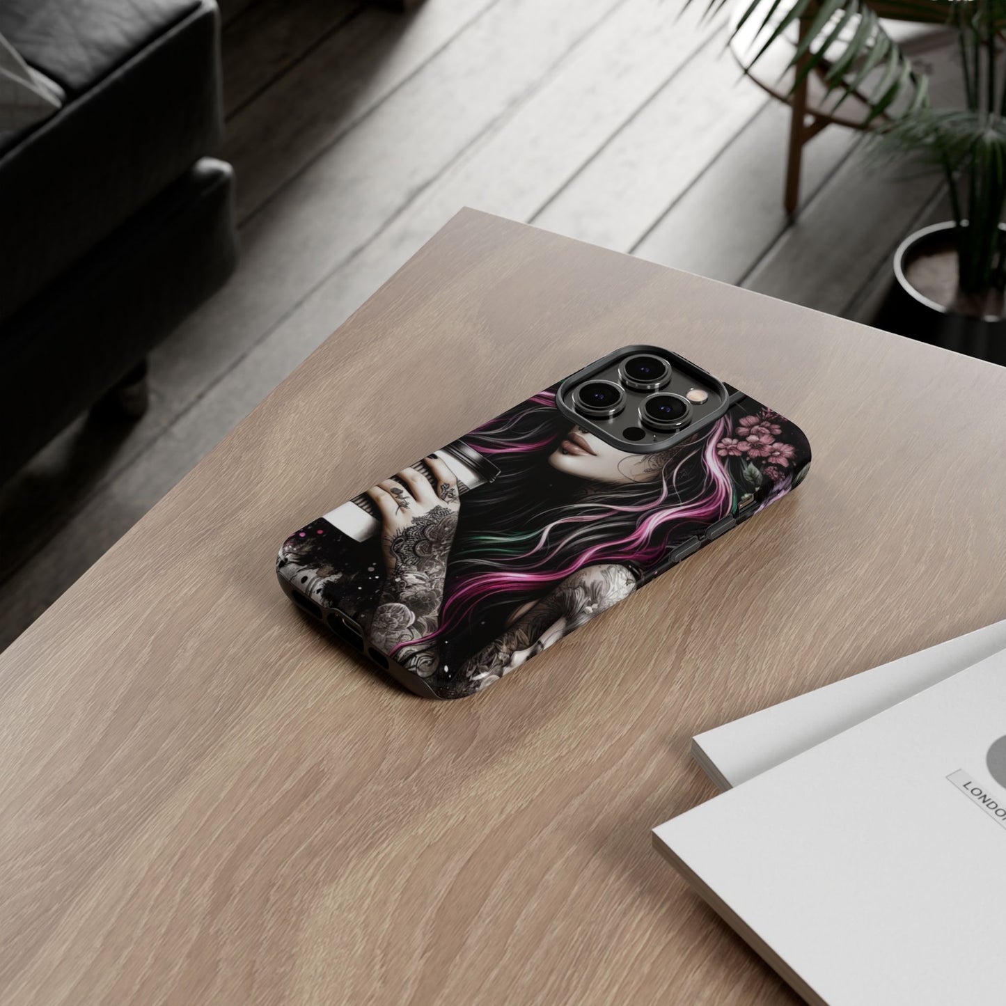Tattooed Serenity – Gothic Coffee Lover Mobile Cover