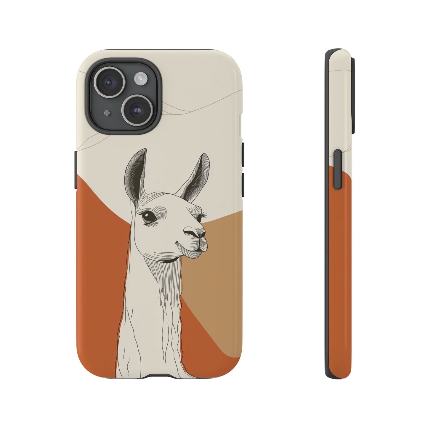 Desert Calm: Minimalist Llama Art Print Phone Case for iPhone, Samsung & Pixel