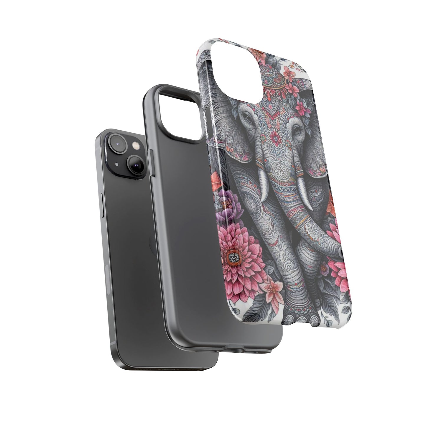 Bohemian Floral Elephant Mobile Cover – Intricate Mandala Art