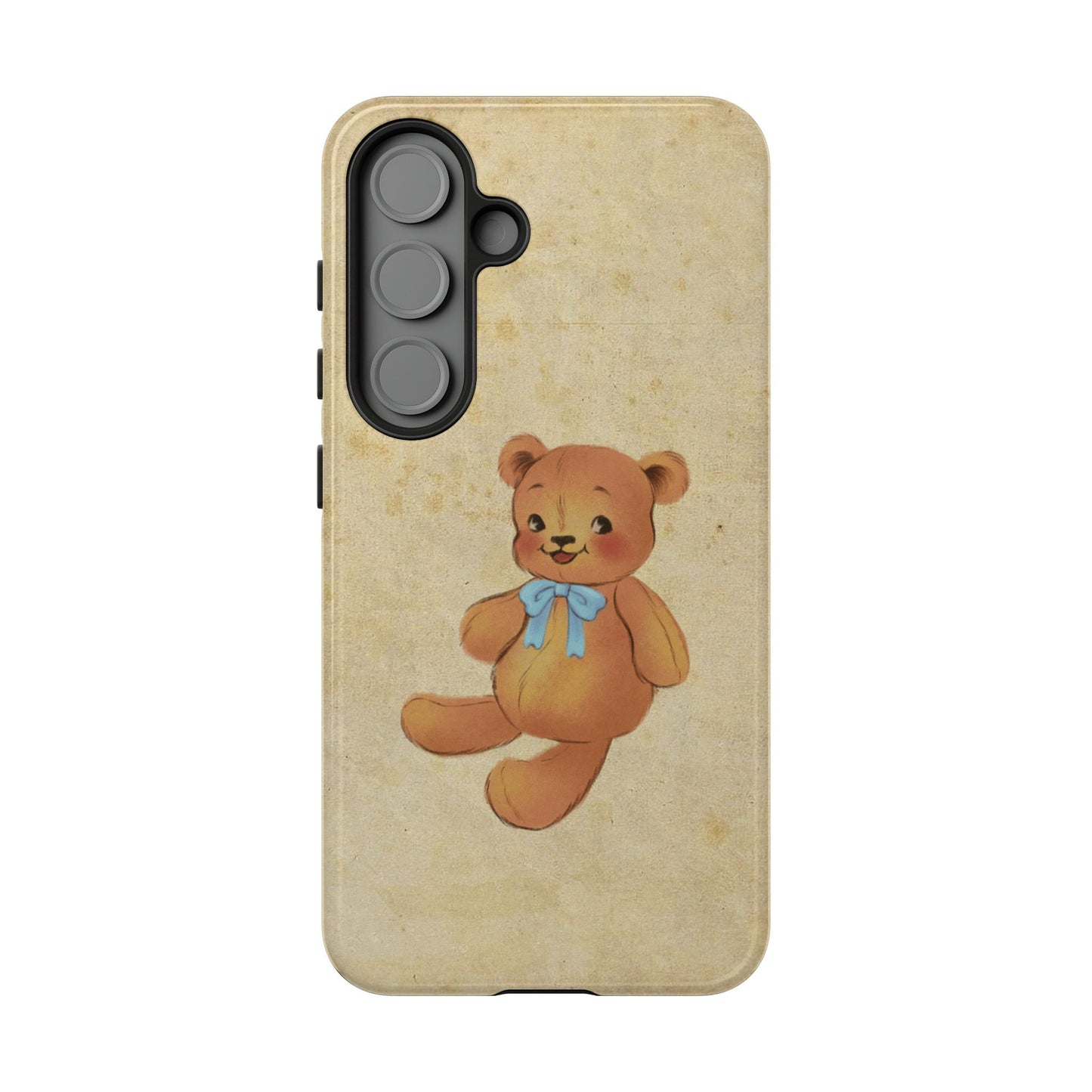 Vintage Teddy Bear Phone Case β Minimal Aesthetic, Soft Beige Retro Cover for iPhone, Samsung & Pixel