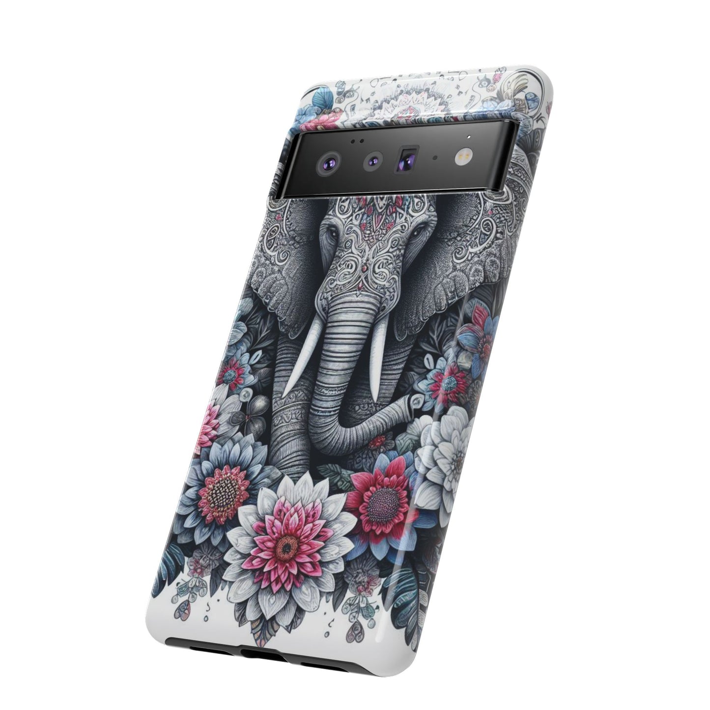 Regal Mandala Elephant Mobile Cover – Ornate Floral Art