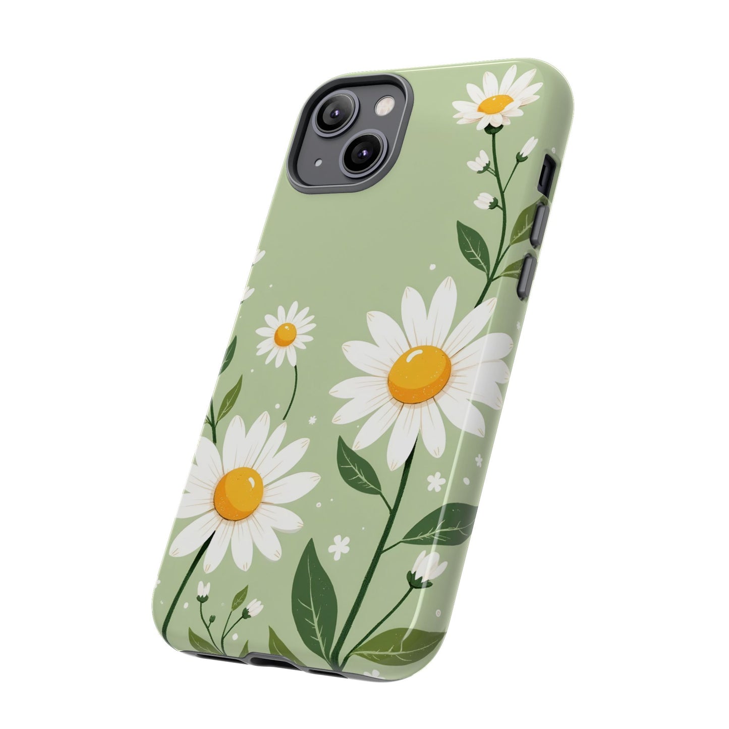 Green Floral Case, Daisy Pattern Design, Iphone Case Design, Perfect Gift For Her