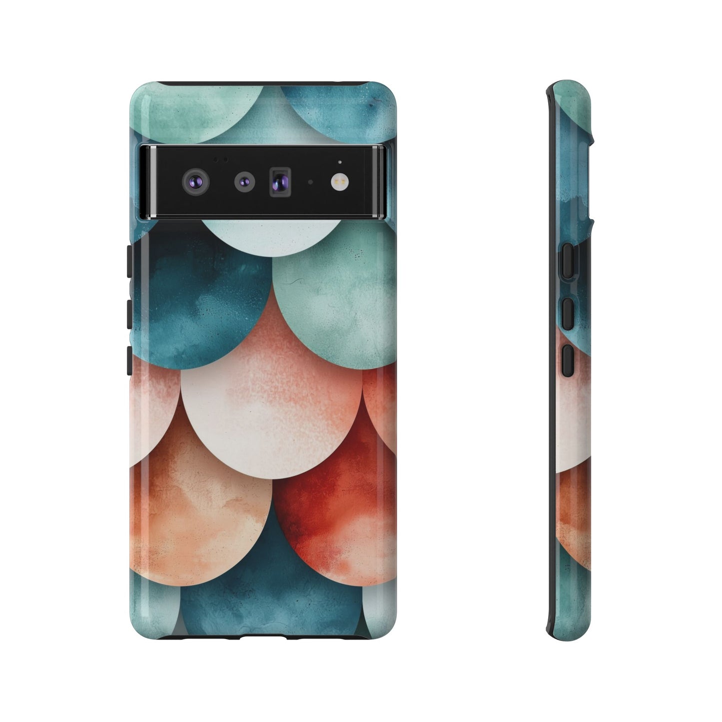 Pastel Scales – Elegant Watercolor Fish Scale Phone Case for iPhone, Pixel & Samsung