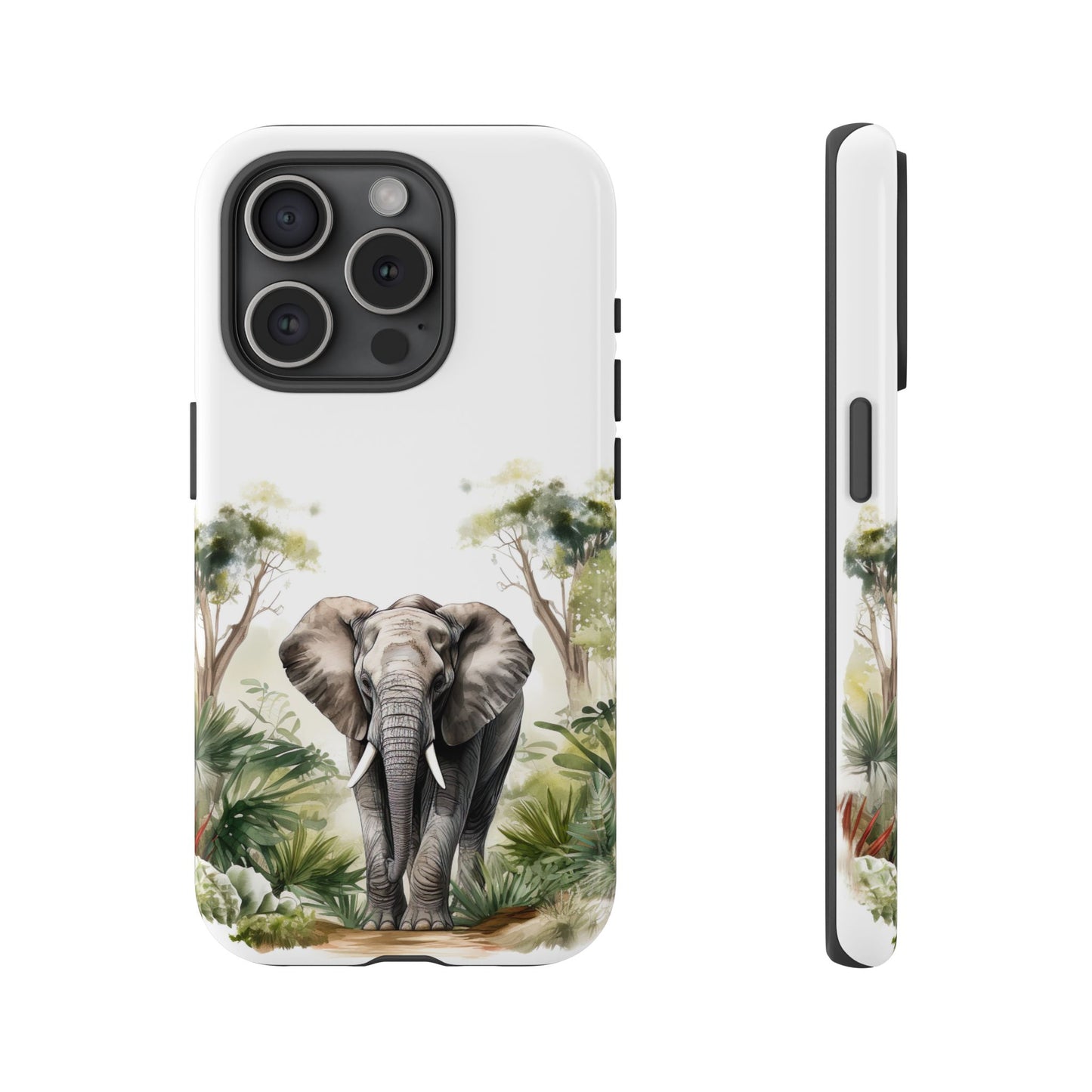Serene Jungle Elephant Mobile Cover – Watercolor Wildlife Design