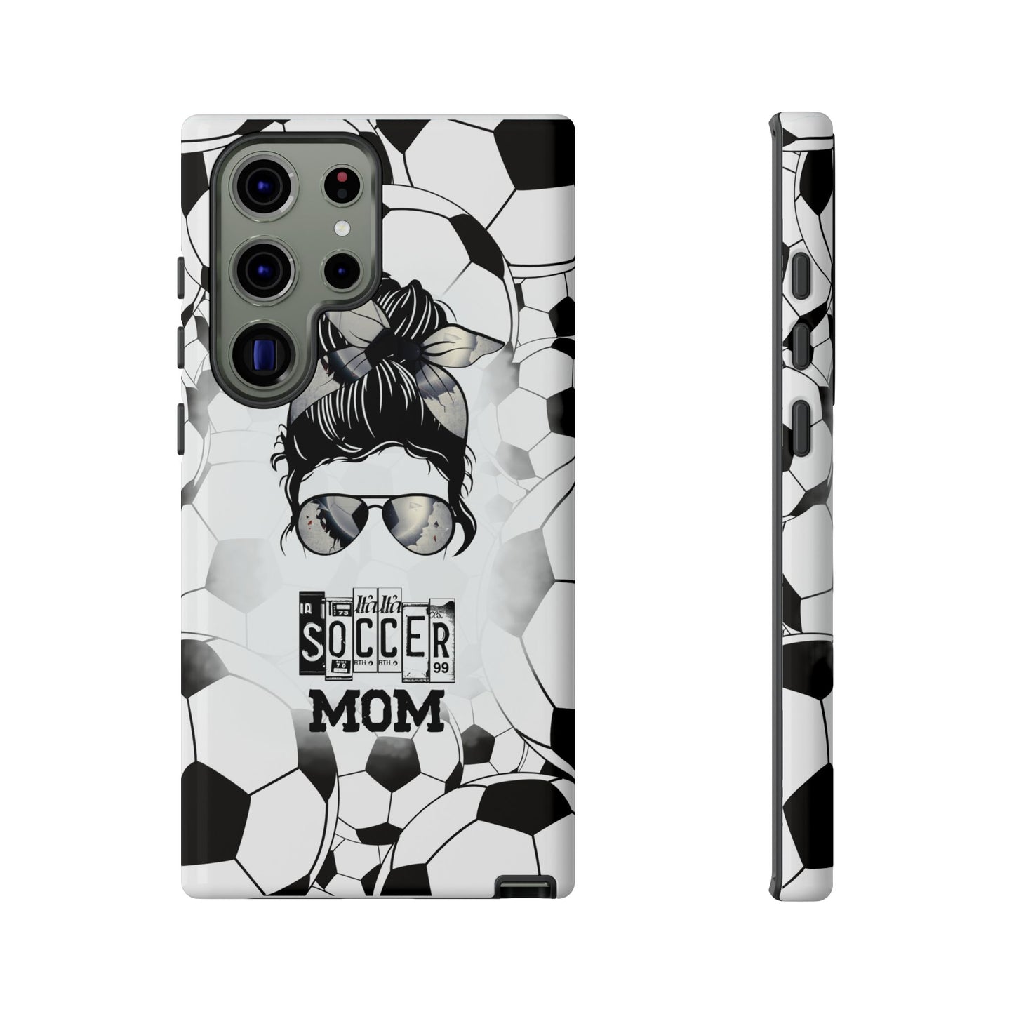 Soccer Mom Phone Case - Cute & Protective Cover for iPhone, Samsung & Google Pixel, Messy Bun Phone Case, Gift for Sports Lover