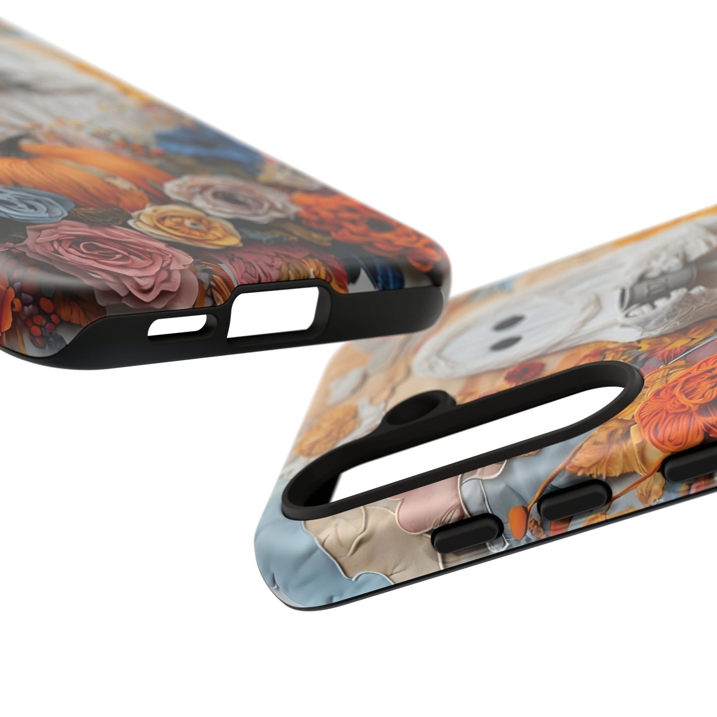 Colorful Whimsical Artwork of Ghost in Autumn Scene phone case design.