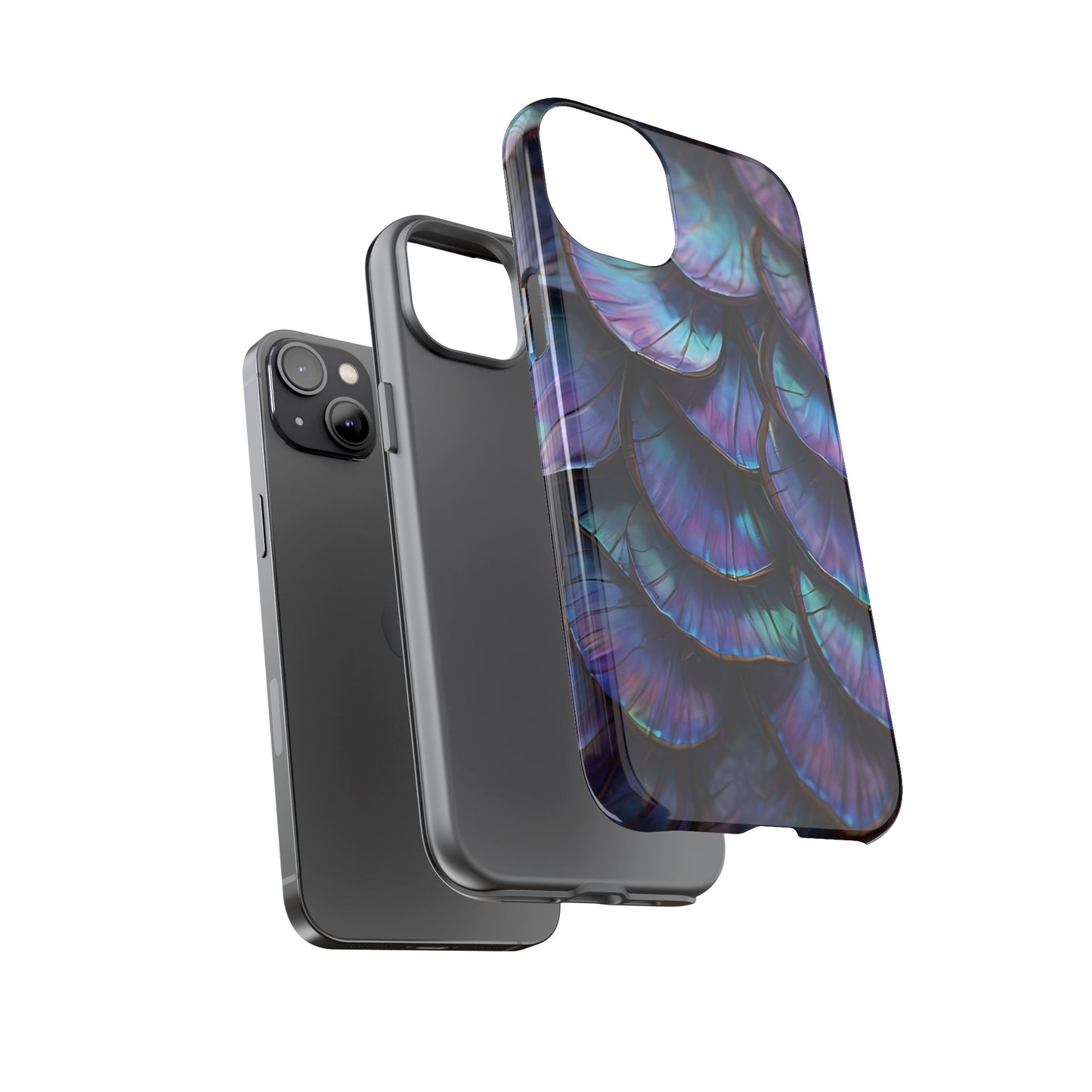 Abstract Macro Shot of Iridescent Butterfly Fish Scales Phone Case Design