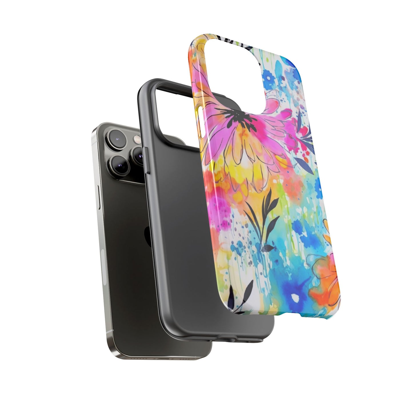 Abstract Watercolor Bloom Phone Case – Expressive & Vibrant