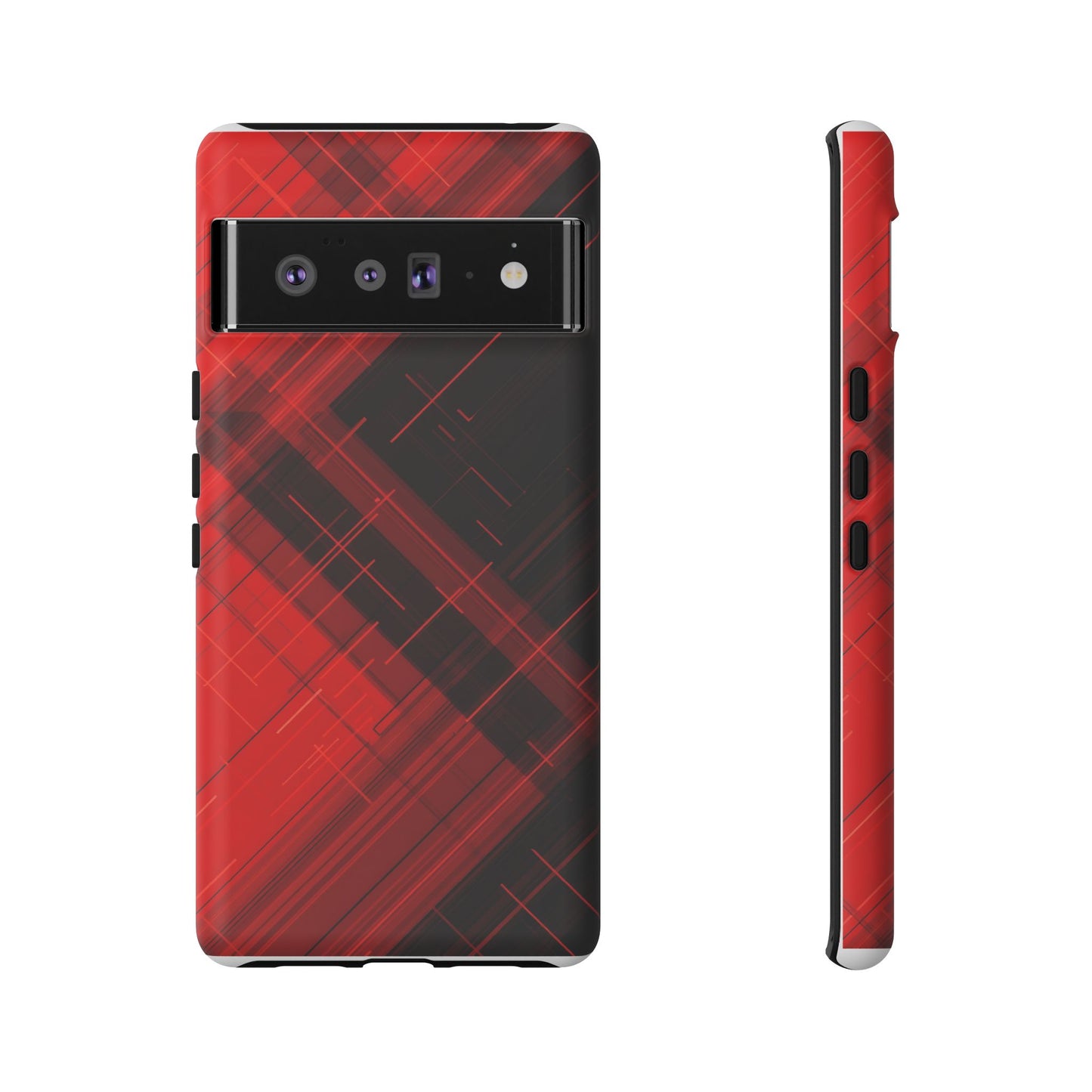 Abstract Red and Black Geometric Pattern