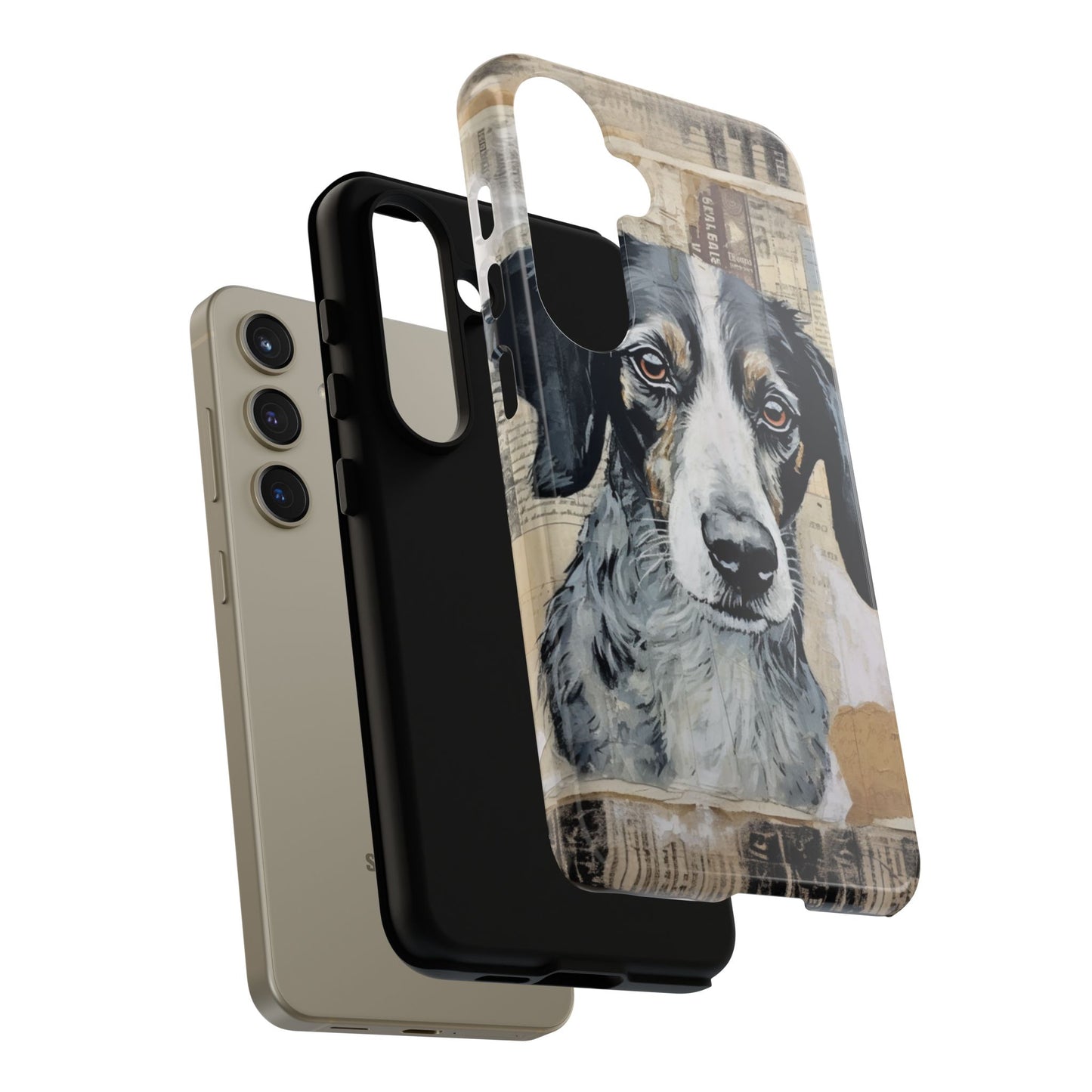 Rustic Dog Portrait – Vintage Collage Style
