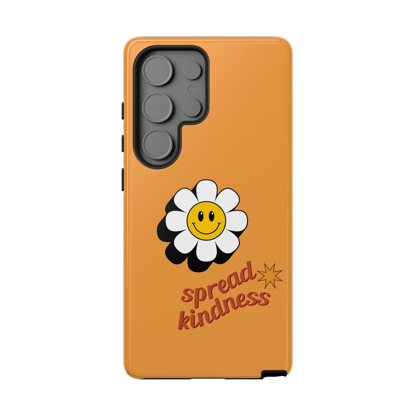 Retro White Flower "Spread Kindness" Phone Case – Vintage Aesthetic for iPhone, Samsung & Google Pixel