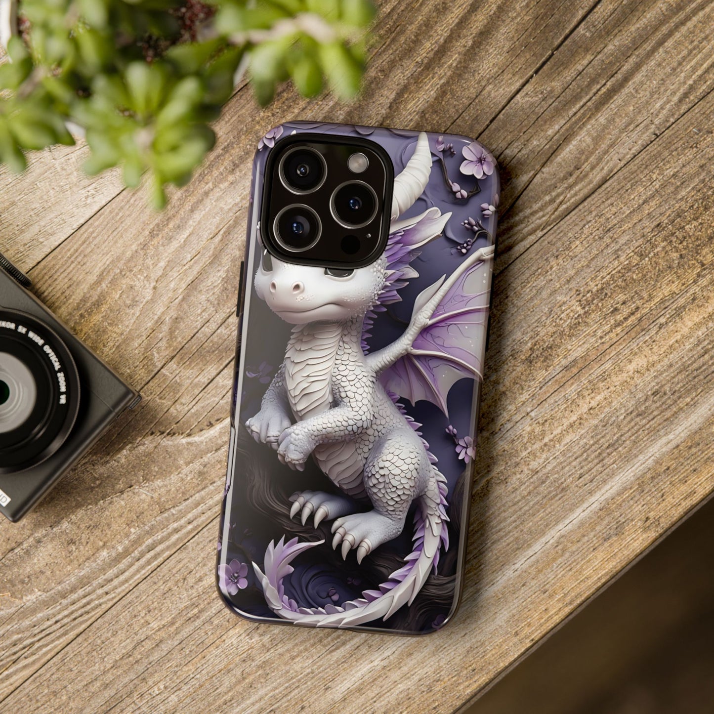 Charming Young Dragon on a Branch Phone Case Design