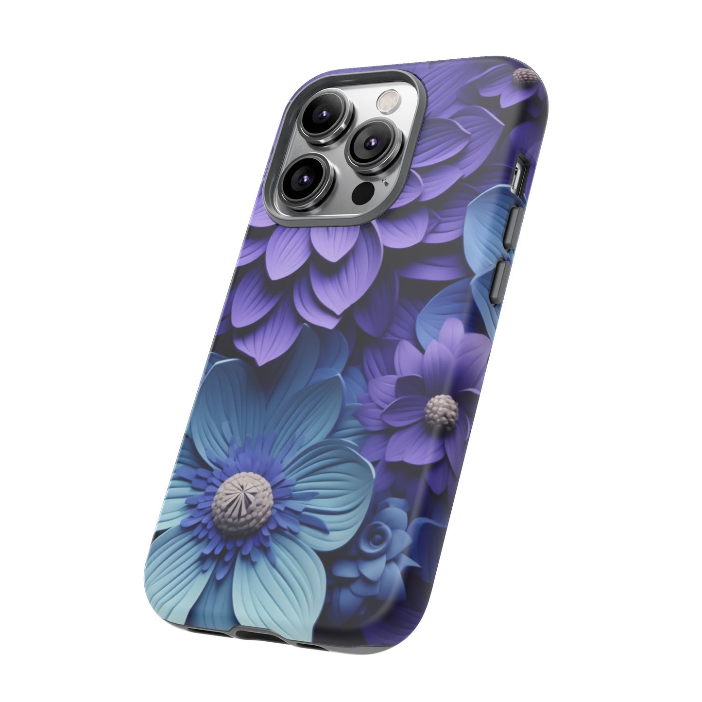 Royal Blue Floral Phone Case – Elegant & Luxurious Design