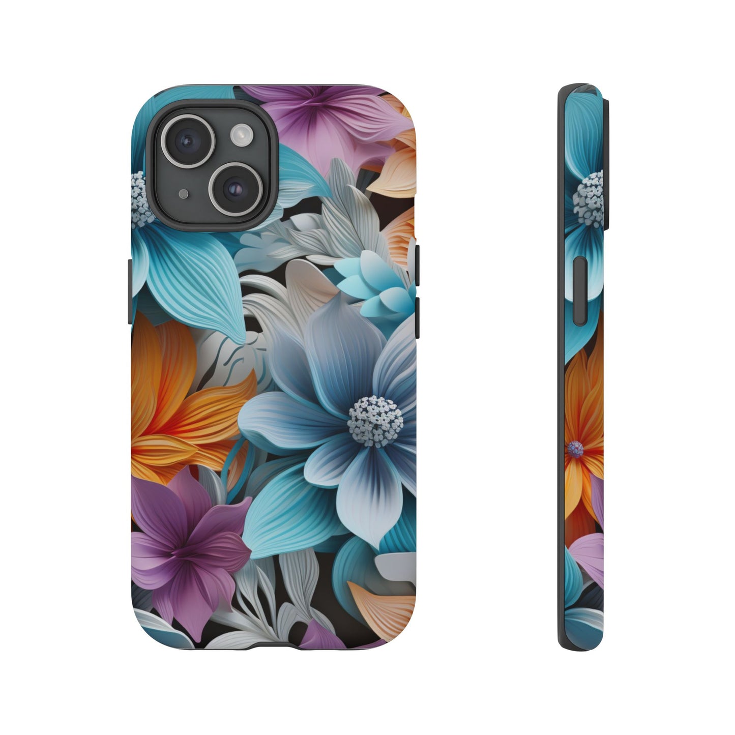 Elegant 3D Floral Bloom Mobile Case – Vivid & Artistic