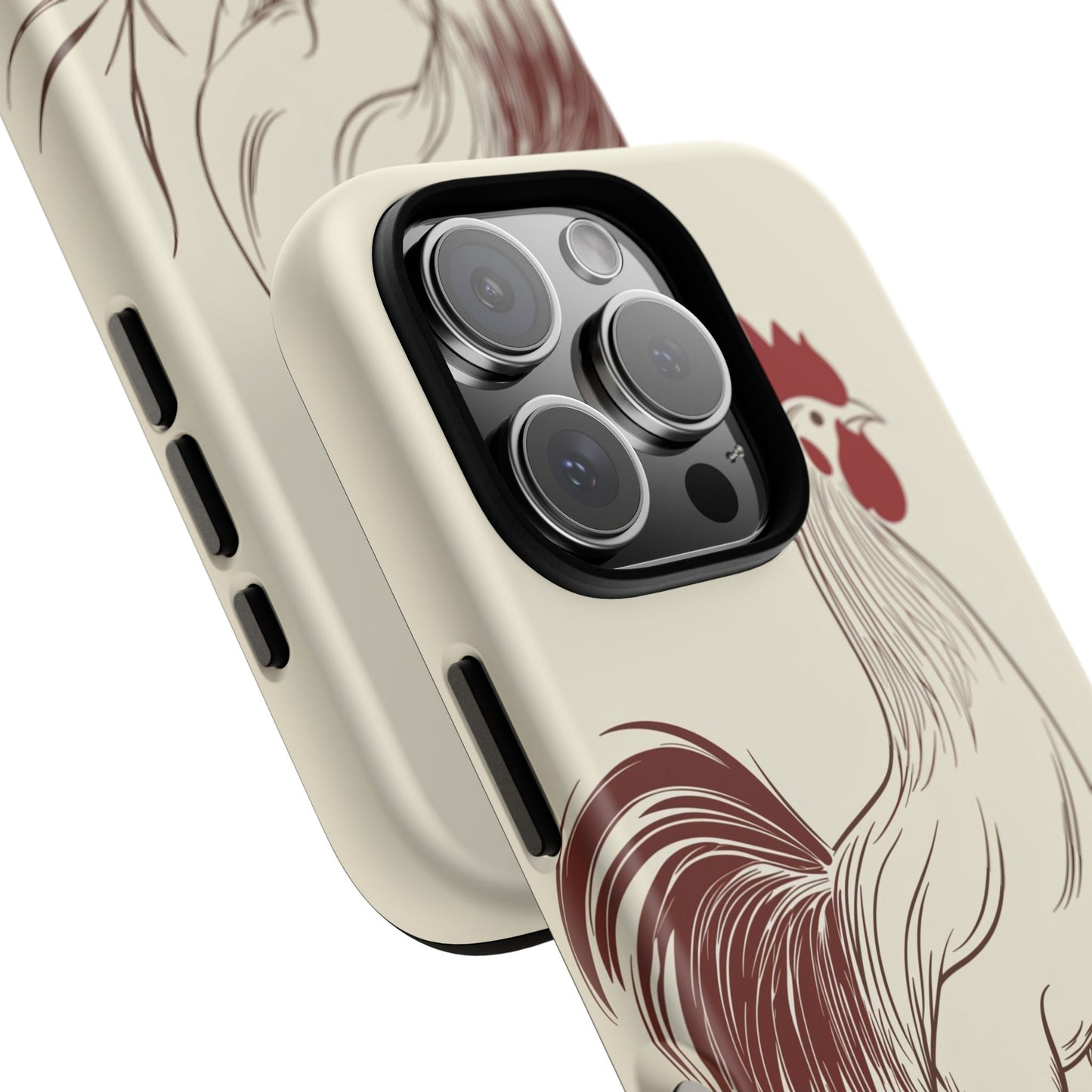 Golden Dawn Rooster: Minimalist Farmstead Charm Case for iPhone, Samsung & Pixel
