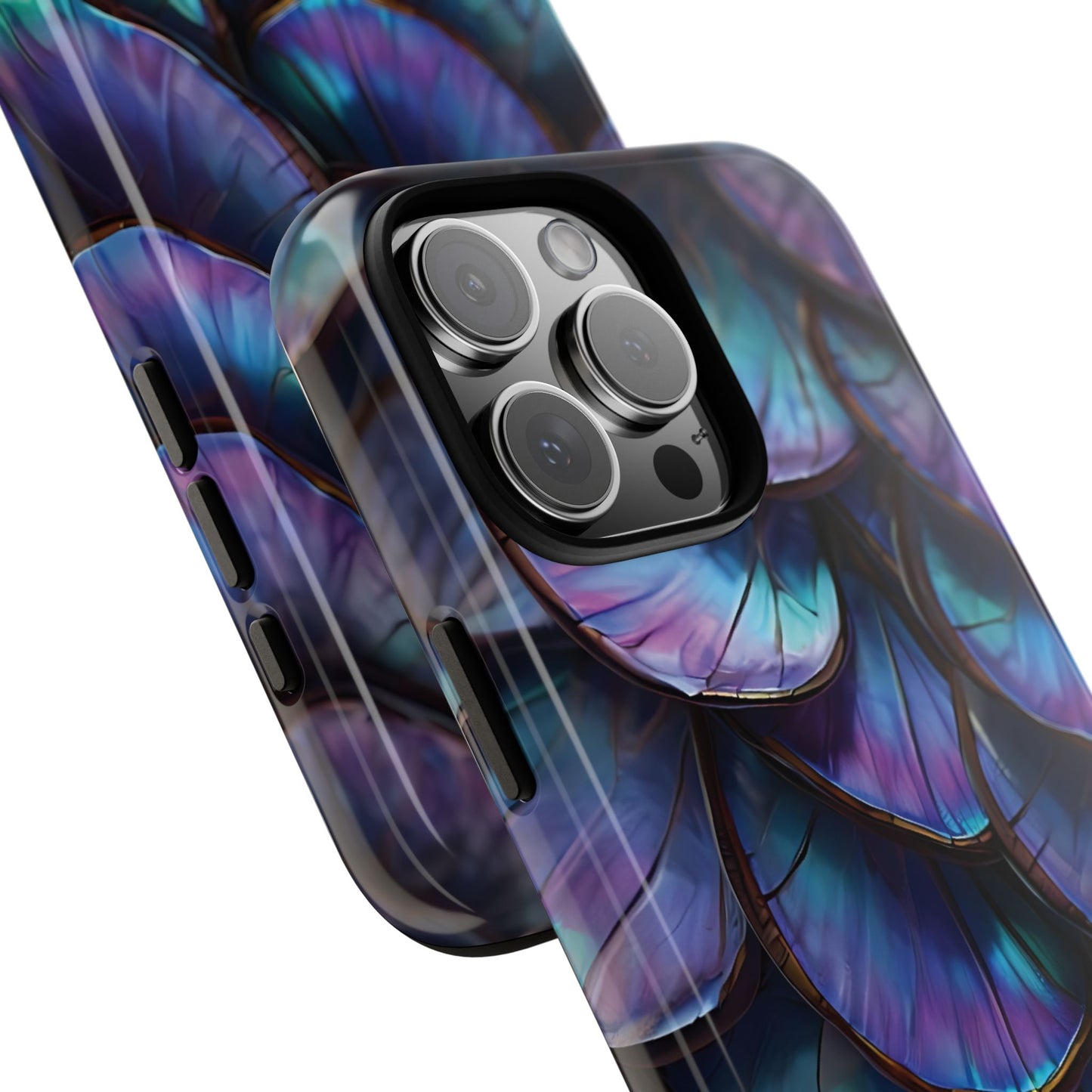 Abstract Macro Shot of Iridescent Butterfly Fish Scales Phone Case Design