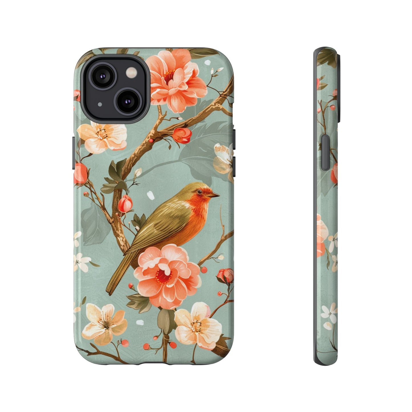 Floral Bird Phone Case - Elegant Nature-Inspired Cover for iPhone, Samsung & Google Pixel