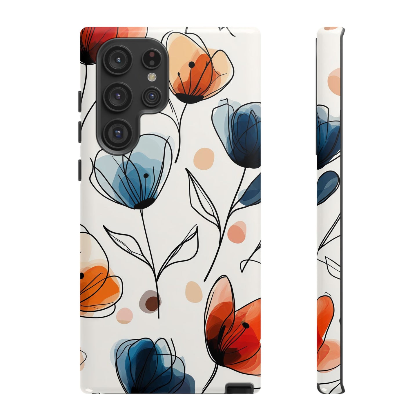 Minimal Floral Phone Case for iPhone, Samsung & Pixel | Watercolor Abstract Flower Print | Soft Matte Finish