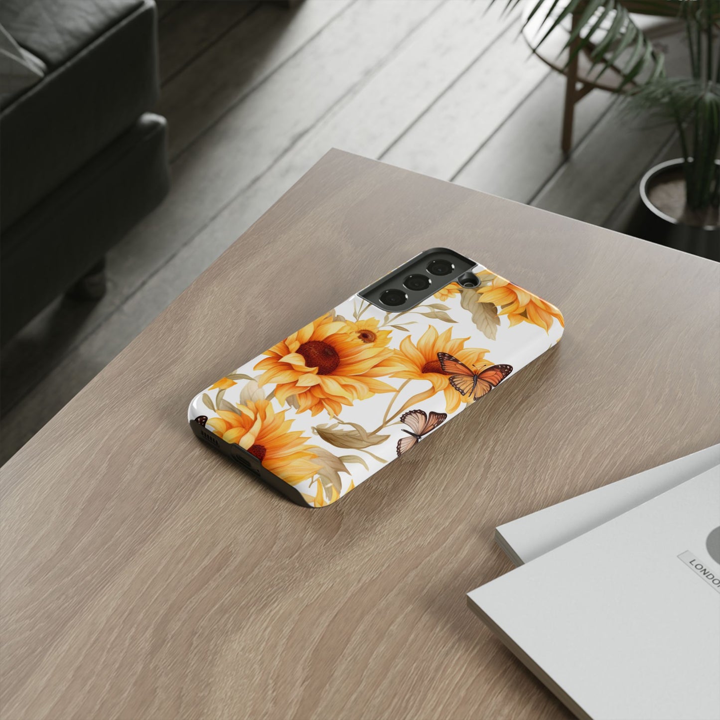 Sunflower & Butterfly Aesthetic Mobile Case – Bright & Nature-Inspired