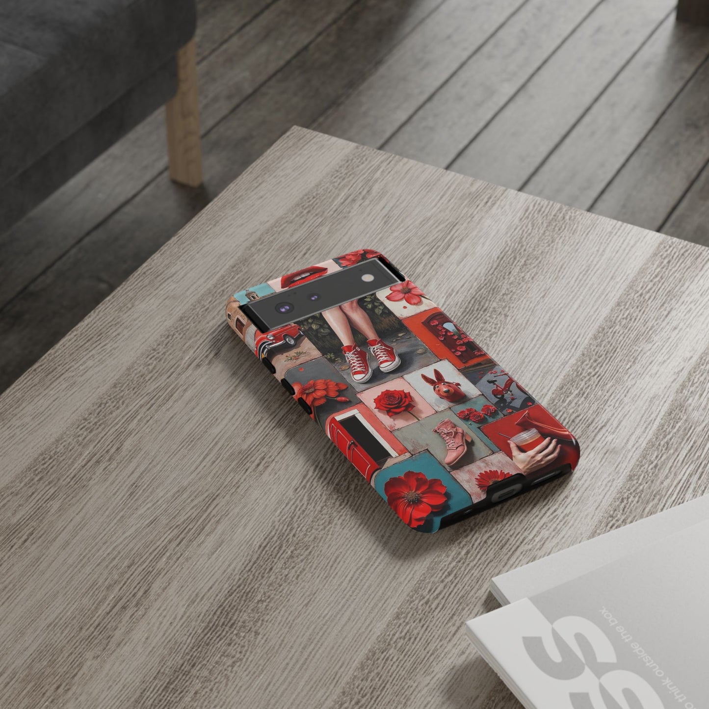 Red Sneakers & Roses Collage Phone Case