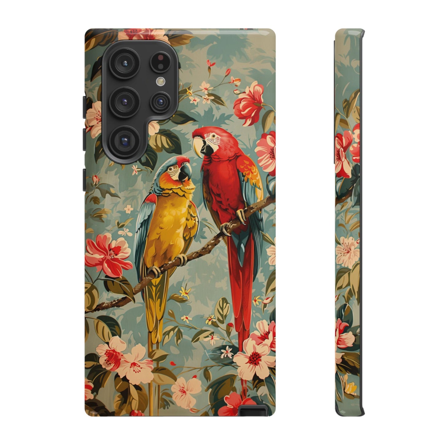 Floral Parrot Phone Case β Tropical Bird Design for iPhone, Samsung & Google Pixel
