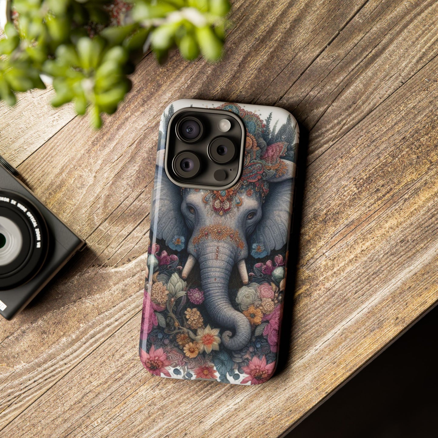 Regal Ornate Elephant Mobile Cover – Majestic Bohemian Art