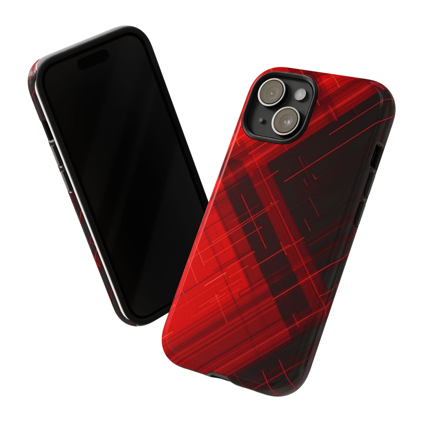 Abstract Red and Black Geometric Pattern