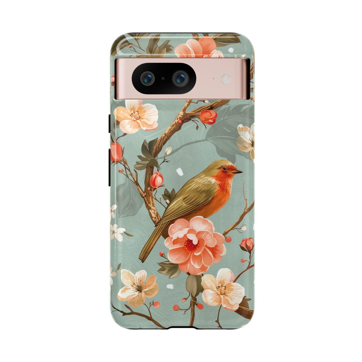 Floral Bird Phone Case - Elegant Nature-Inspired Cover for iPhone, Samsung & Google Pixel