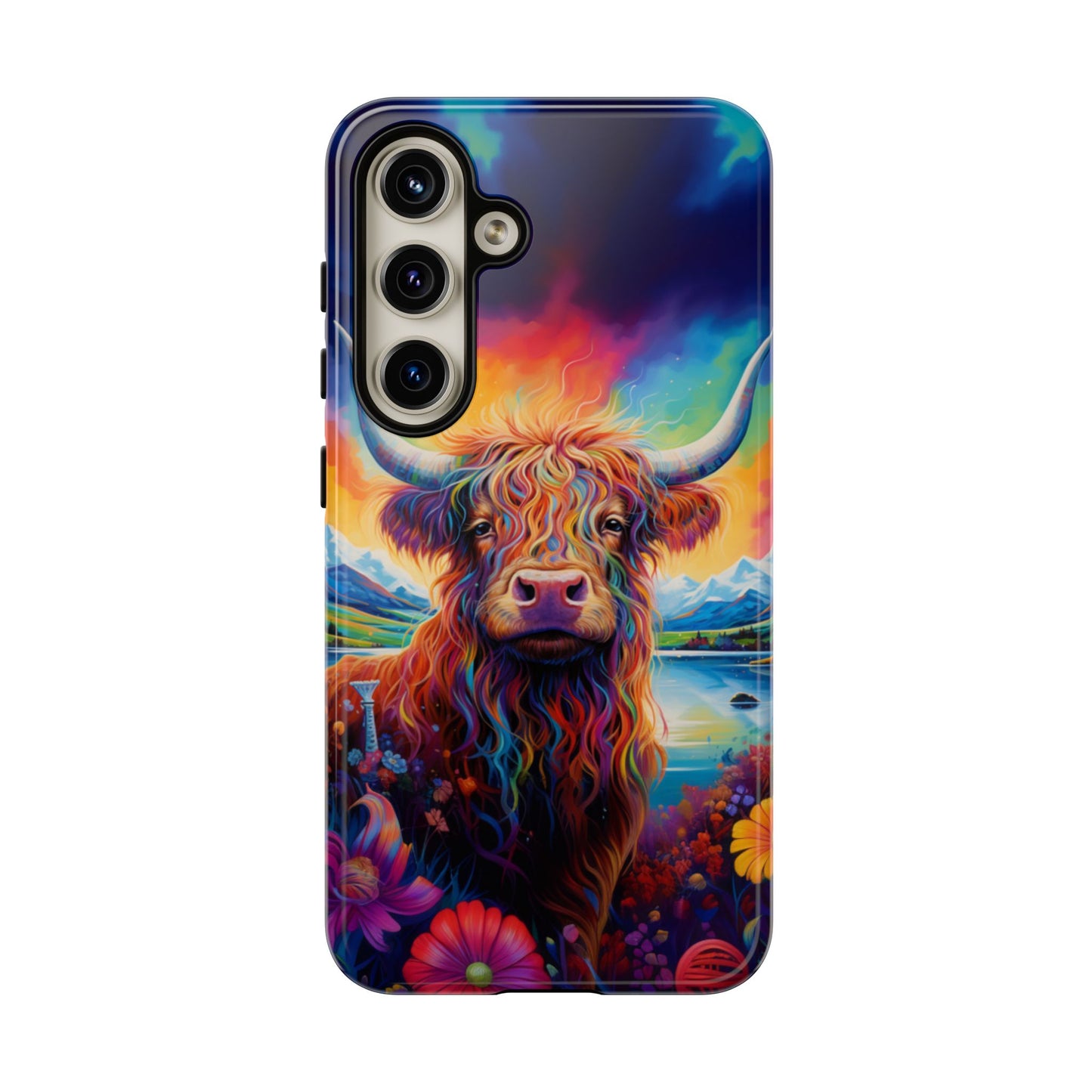 Grafitti Heifer Print Phone Case - iPhone, Samsung & Google Pixel Cover - Artistic Cow Phone Case, Animal Lover Gift