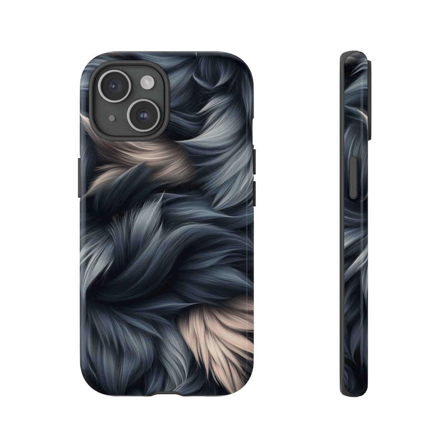 Midnight Wolf β Deep Silver & Purple Fur Phone Case for iPhone, Pixel & Samsung