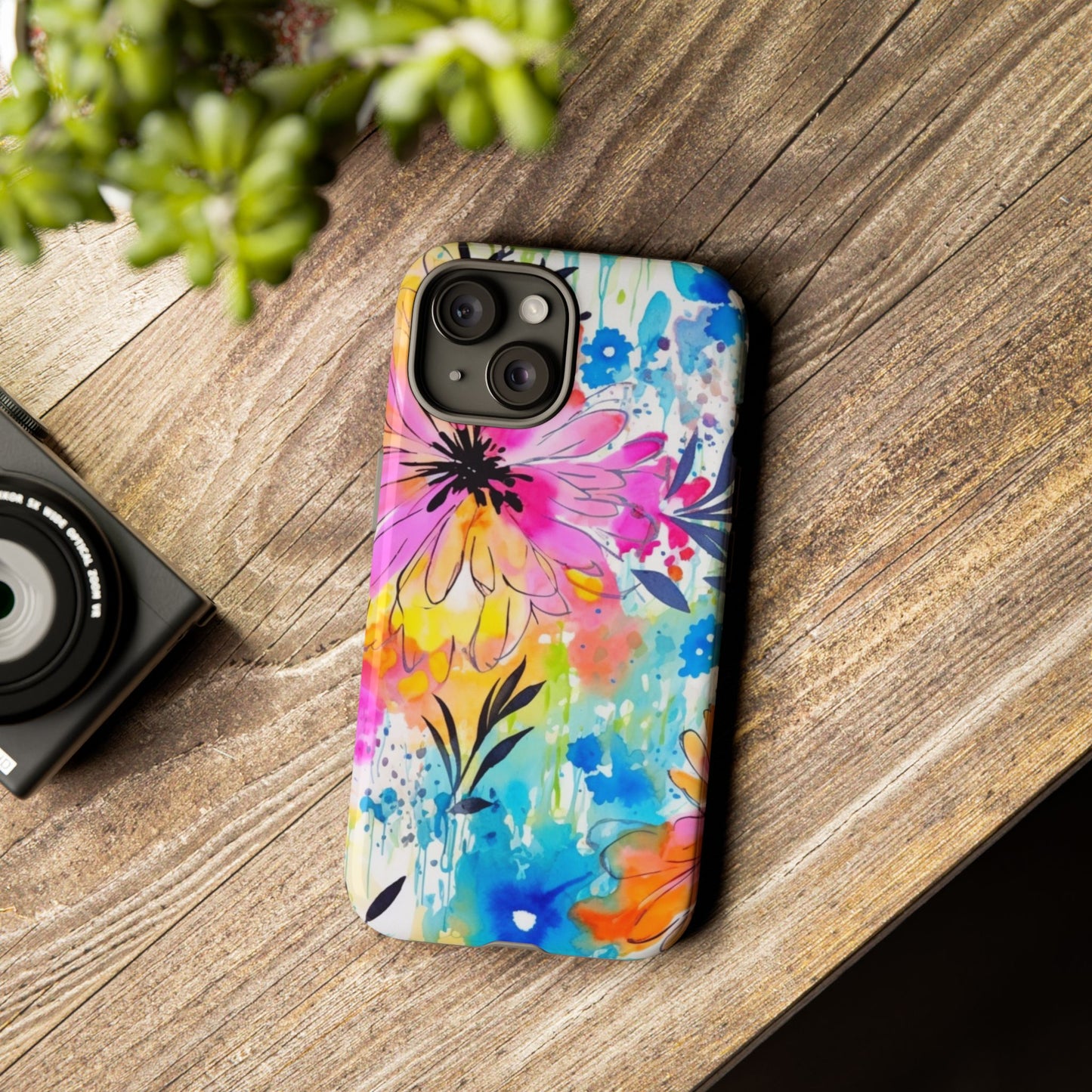 Abstract Watercolor Bloom Phone Case – Expressive & Vibrant