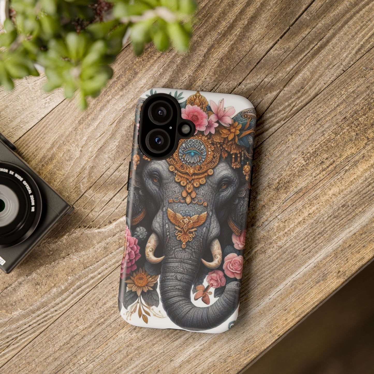 Golden Royal Elephant Mobile Cover – Luxurious Ornate Art