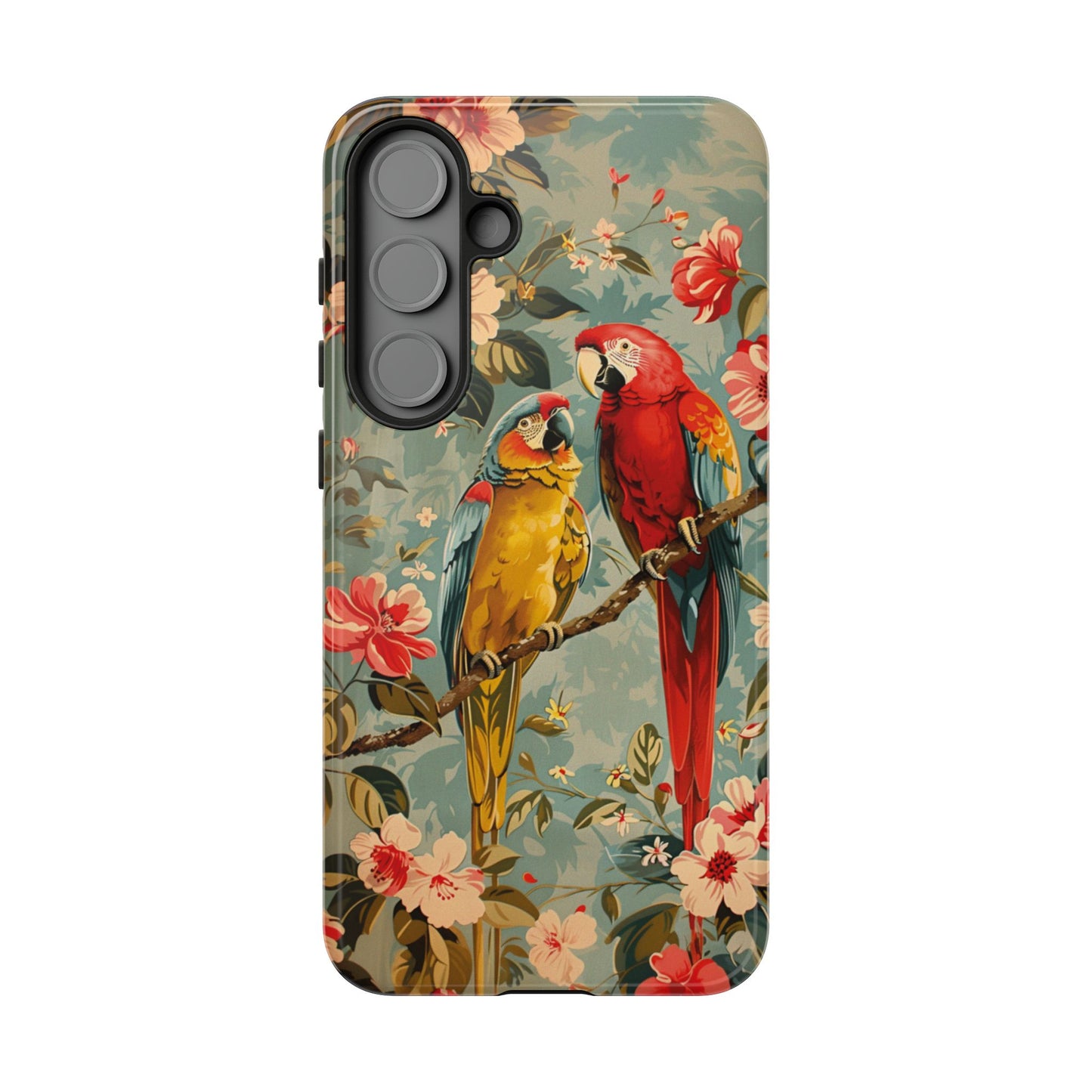 Floral Parrot Phone Case β Tropical Bird Design for iPhone, Samsung & Google Pixel