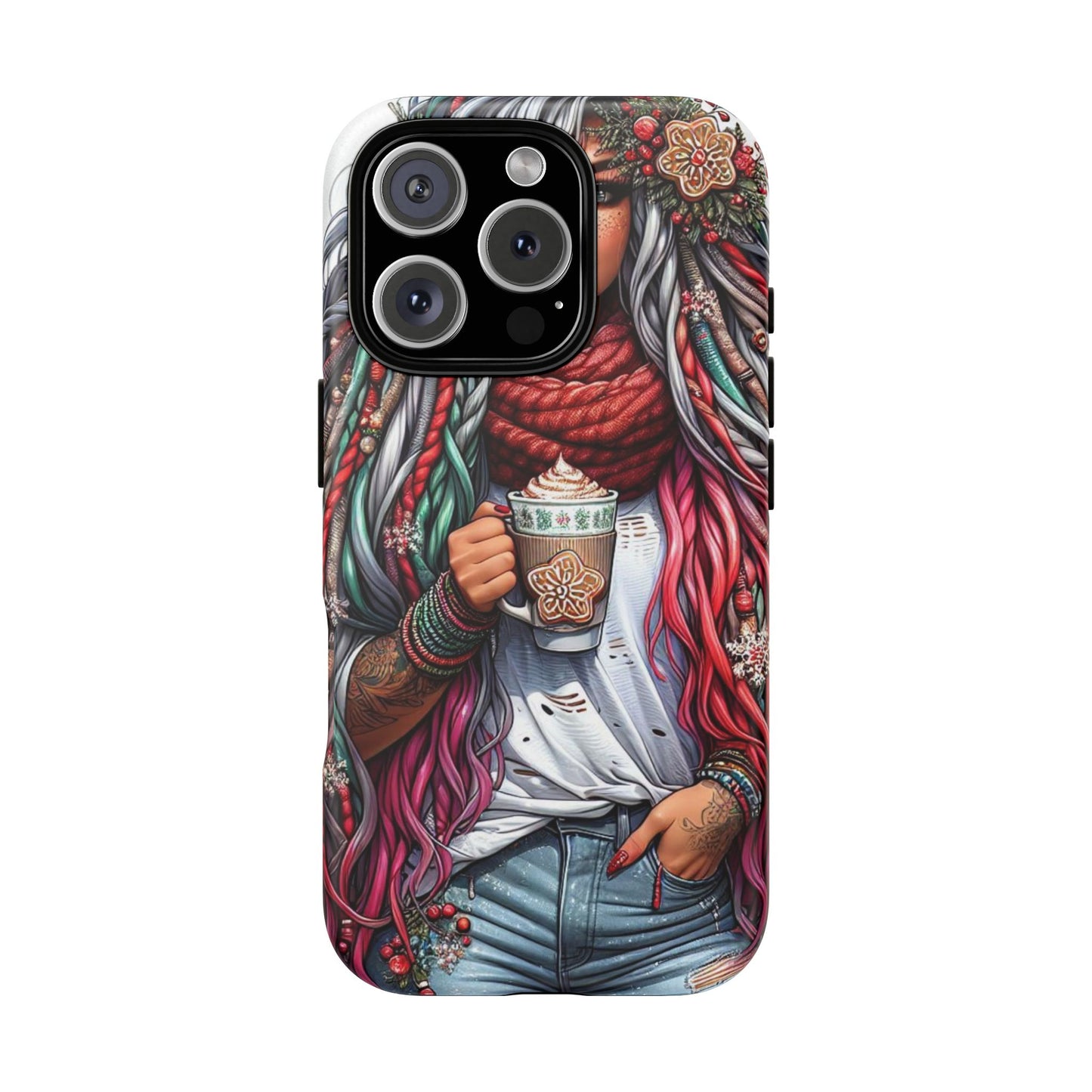 Boho Winter Queen – Cozy Dreads & Holiday Vibes Mobile Cover