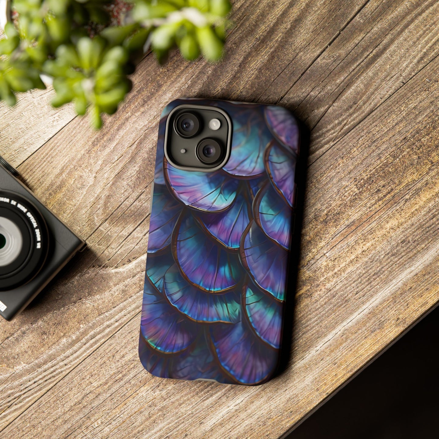 Abstract Macro Shot of Iridescent Butterfly Fish Scales Phone Case Design