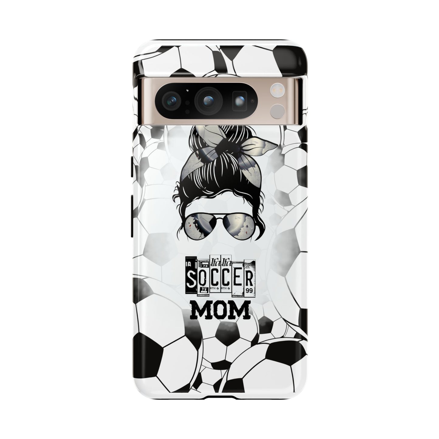 Soccer Mom Phone Case - Cute & Protective Cover for iPhone, Samsung & Google Pixel, Messy Bun Phone Case, Gift for Sports Lover