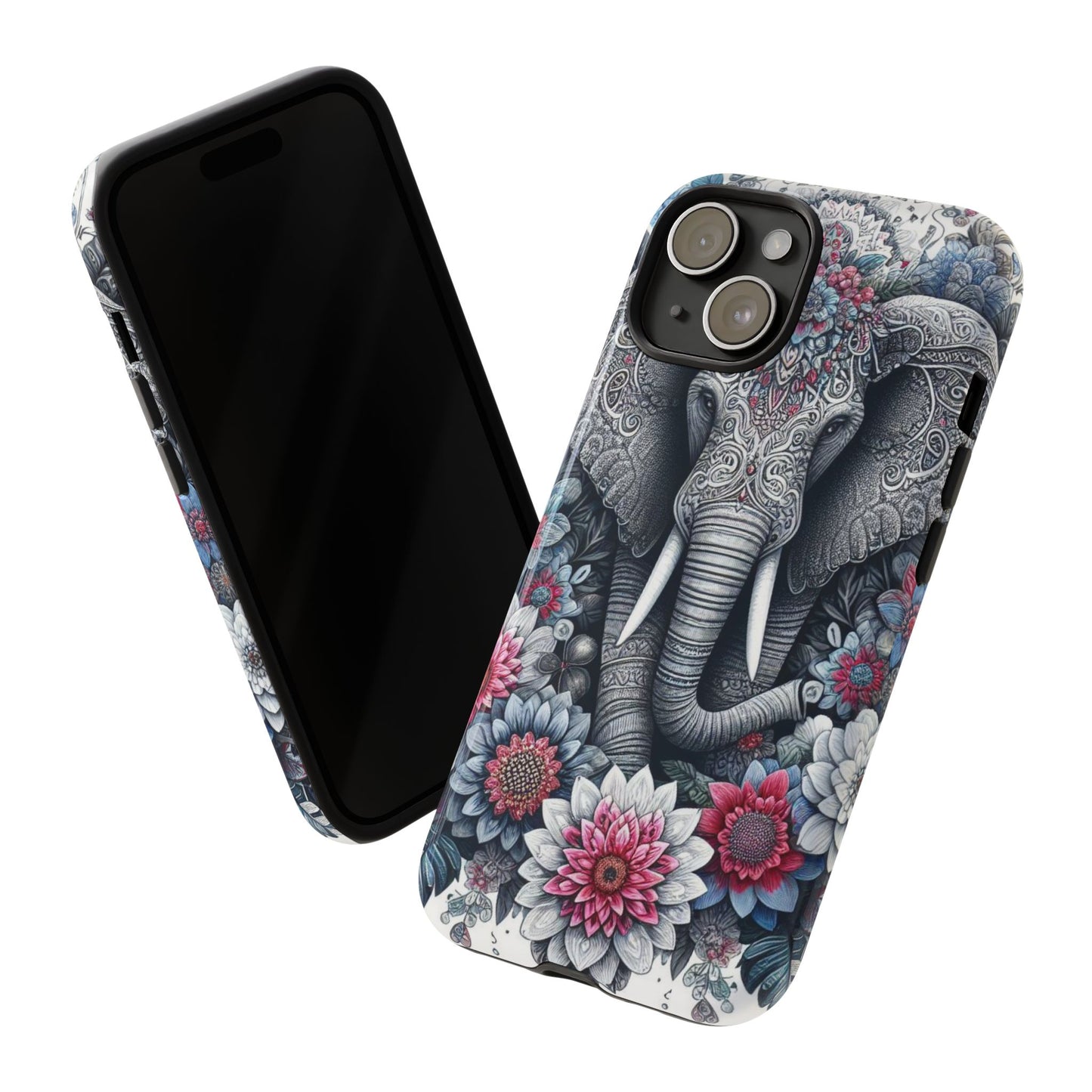 Regal Mandala Elephant Mobile Cover – Ornate Floral Art