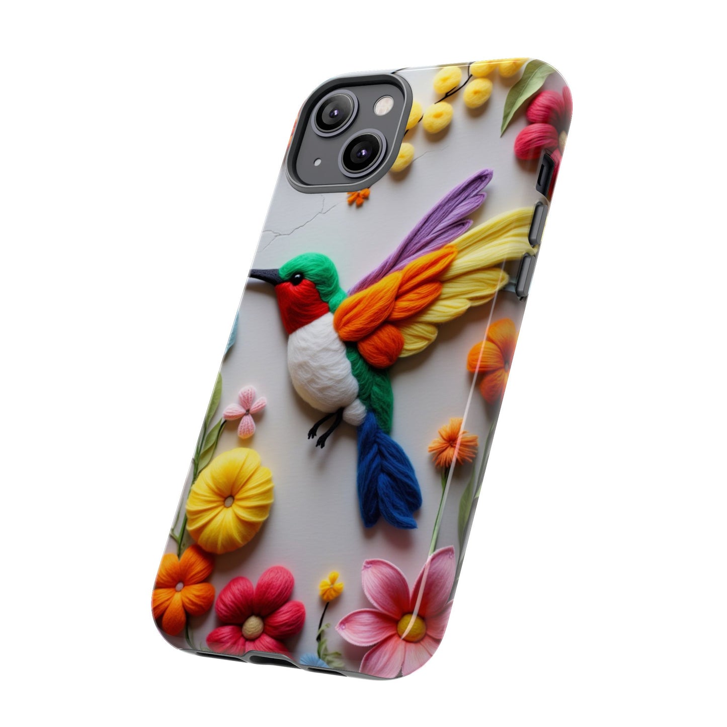 Elegant Hummingbird with Floral Mosaic Design | Nature's Artistic Vibes | iPhone 16 Pro
