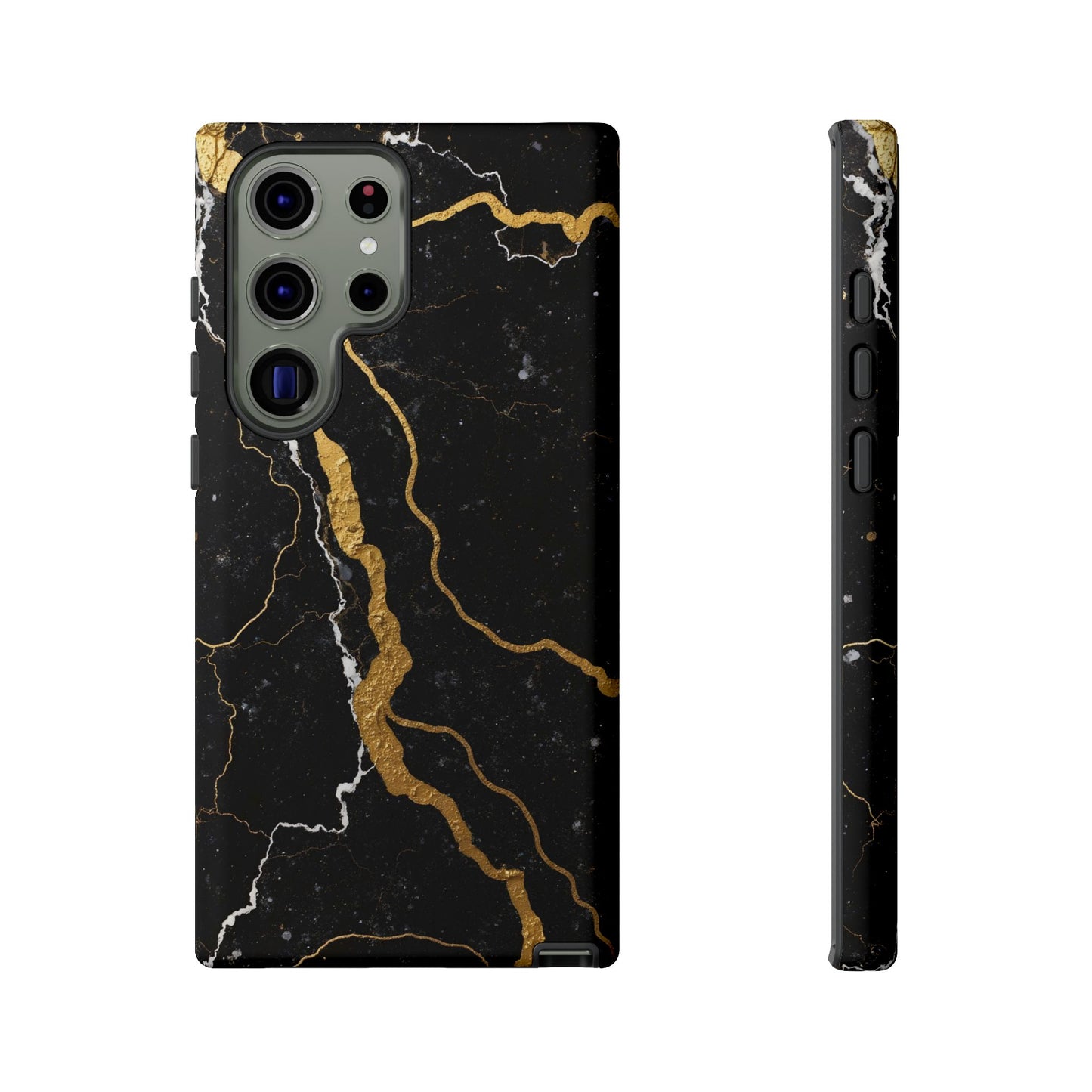 Black & Gold Marble Design Illustration Design Phone Case