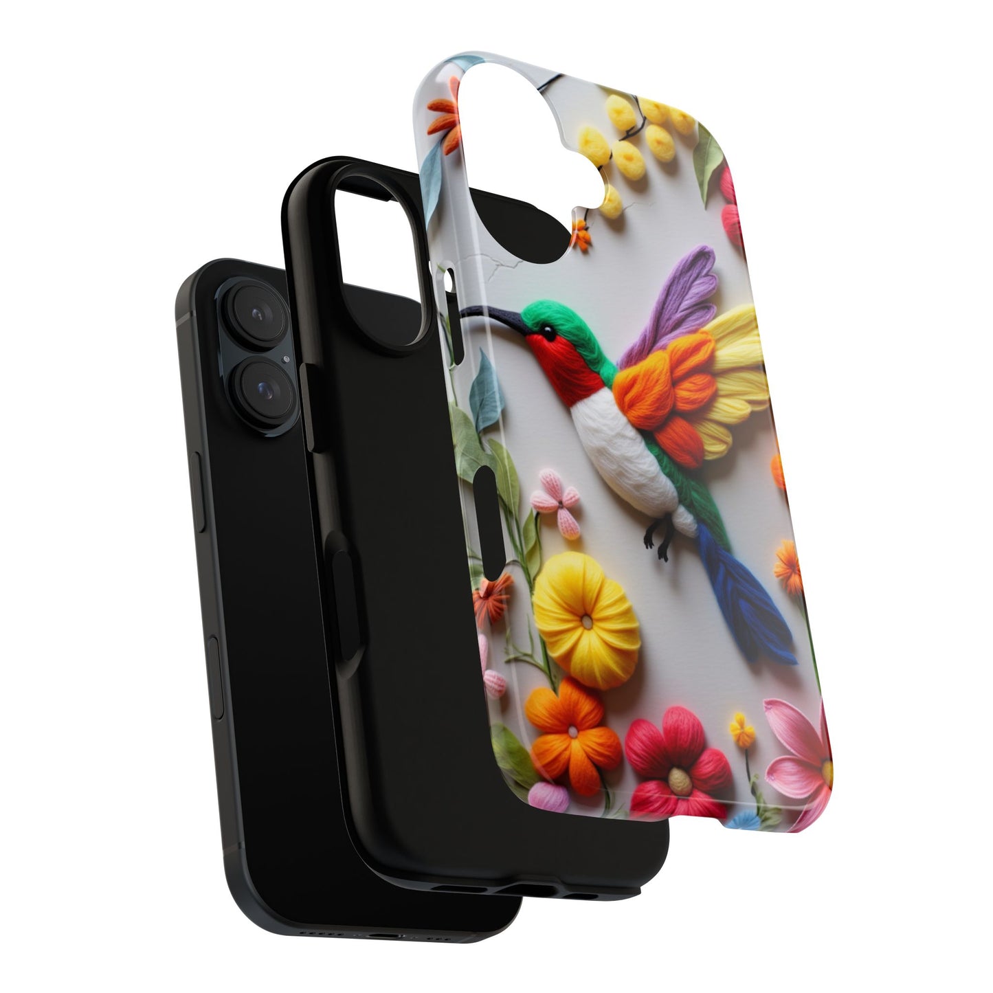 Elegant Hummingbird with Floral Mosaic Design | Nature's Artistic Vibes | iPhone 16 Pro