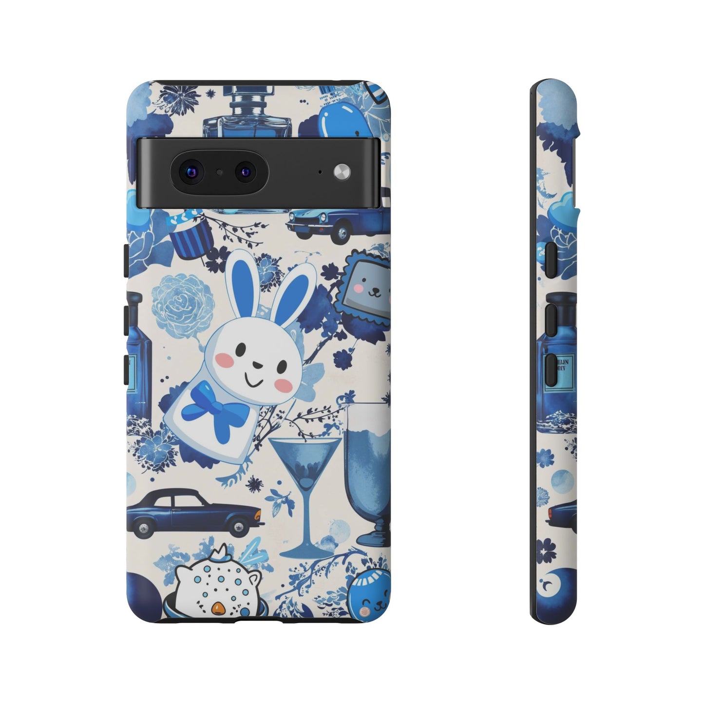 Blue Bunny & Car Themed Phone Case
