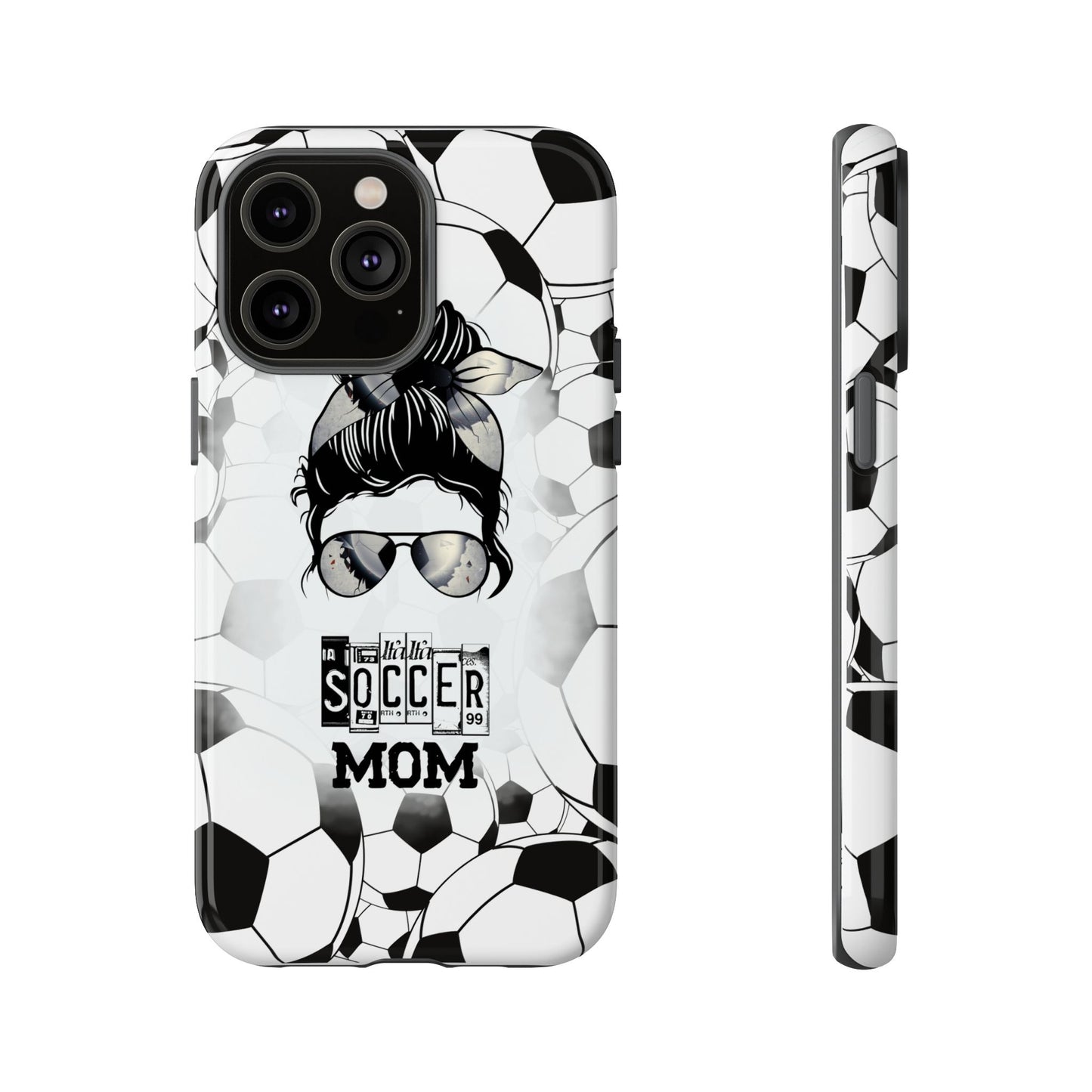 Soccer Mom Phone Case - Cute & Protective Cover for iPhone, Samsung & Google Pixel, Messy Bun Phone Case, Gift for Sports Lover