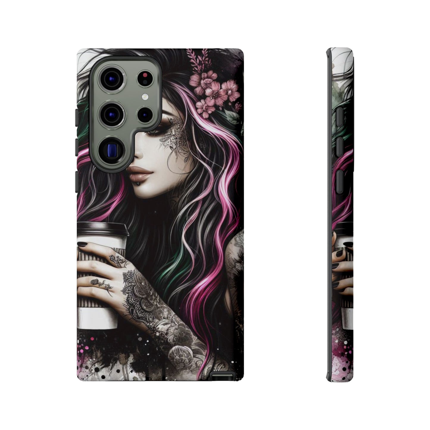 Tattooed Serenity – Gothic Coffee Lover Mobile Cover