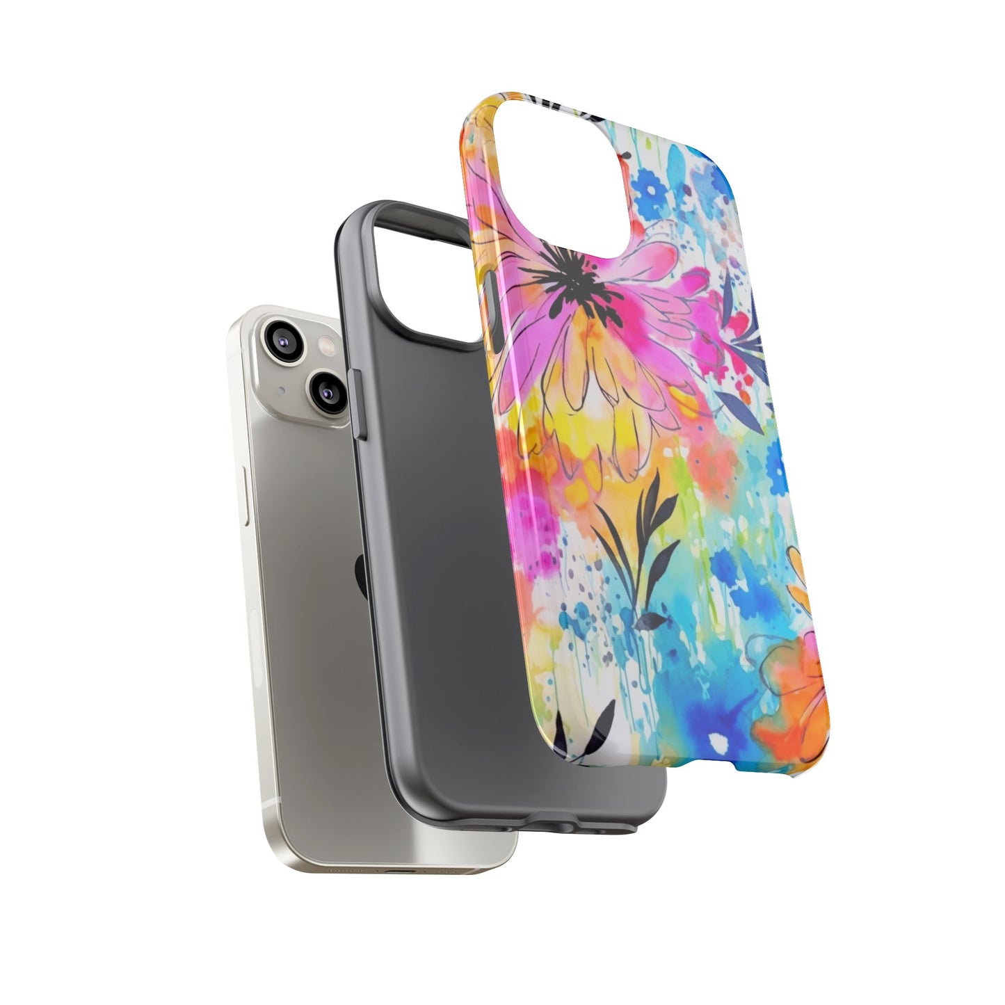 Abstract Watercolor Bloom Phone Case – Expressive & Vibrant