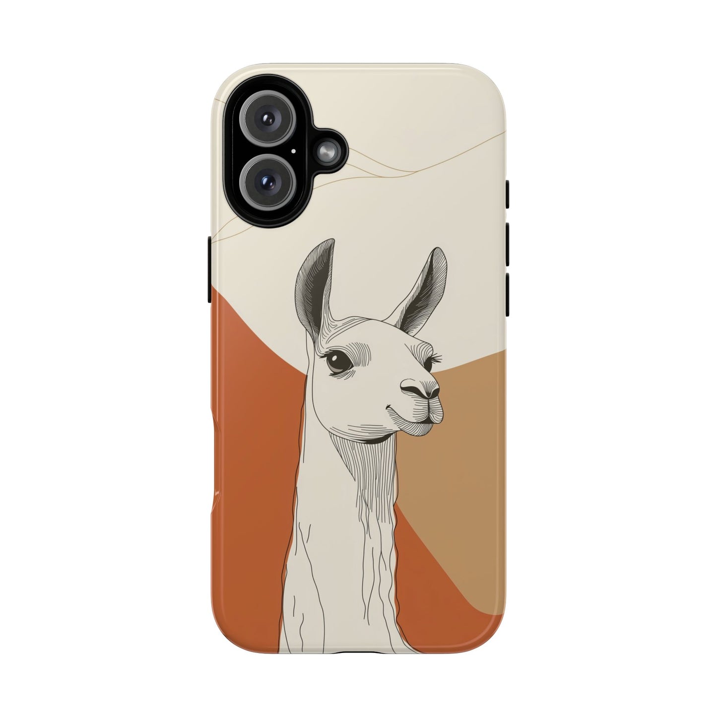 Desert Calm: Minimalist Llama Art Print Phone Case for iPhone, Samsung & Pixel