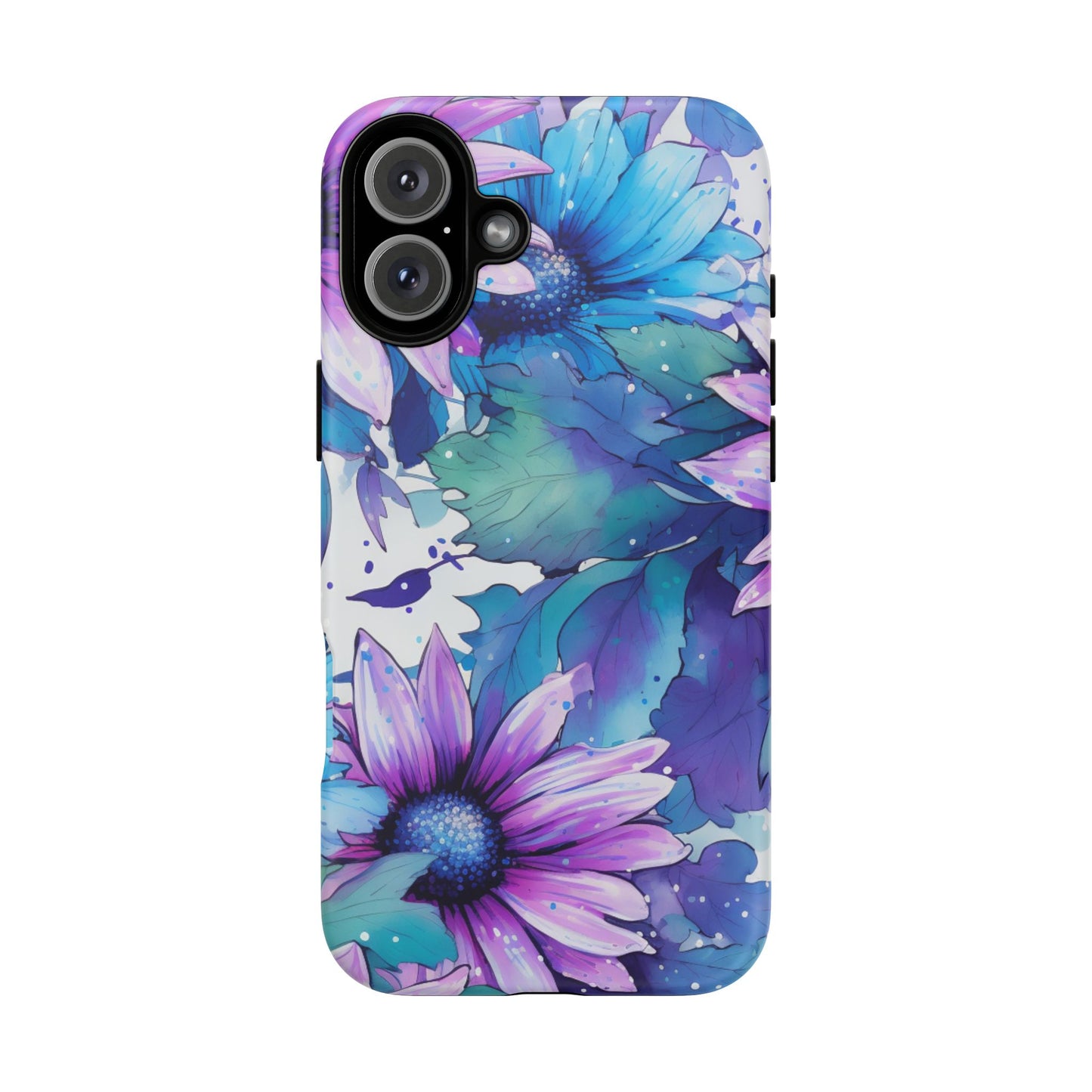 Dreamy Blue & Purple Floral Watercolor Mobile Case