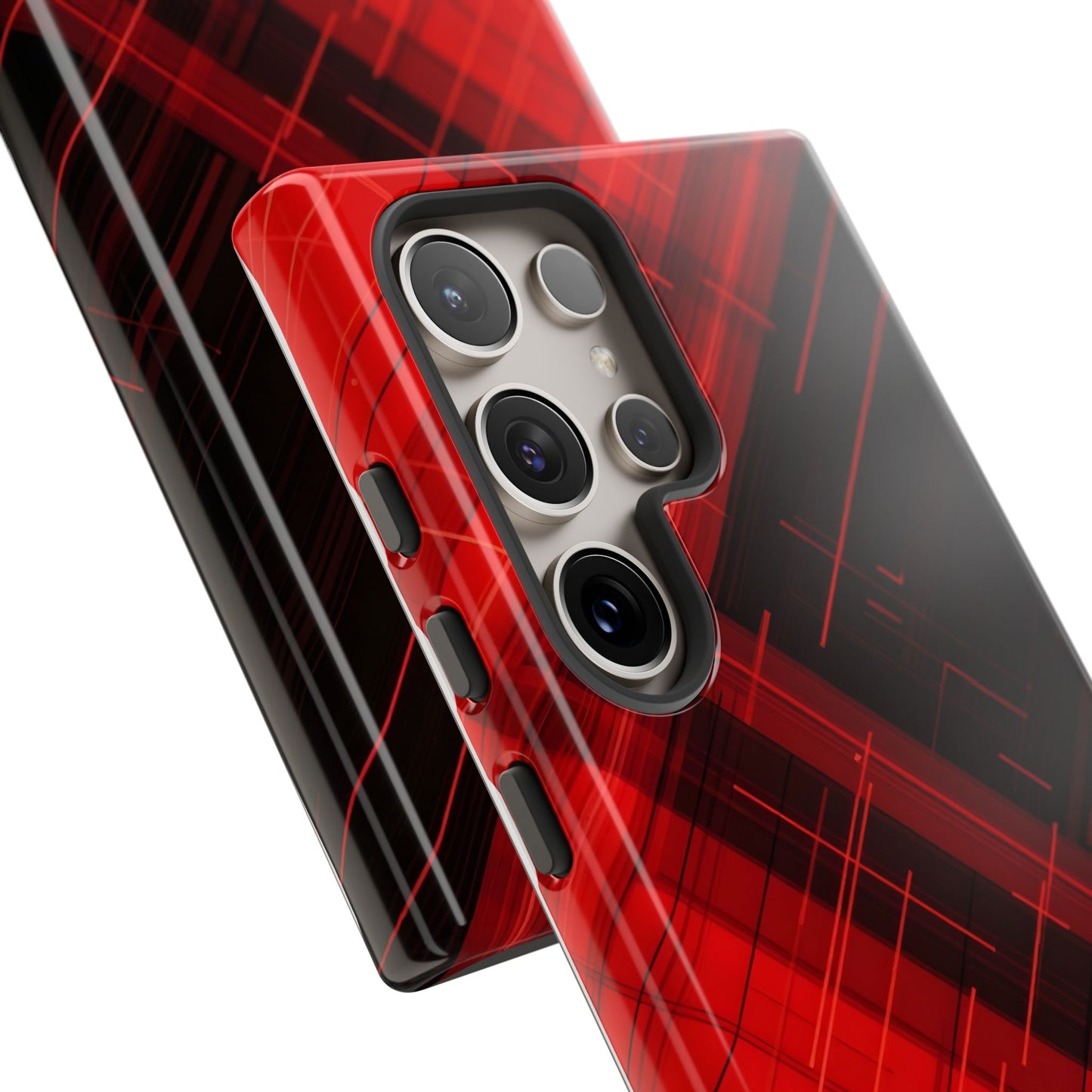 Abstract Red and Black Geometric Pattern