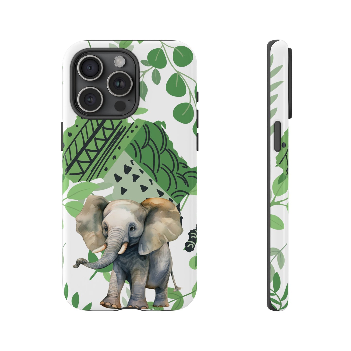 Playful Baby Elephant Mobile Cover – Tropical Boho Art